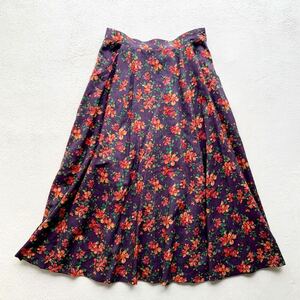 3点送料無料☆Cacharel　キャシャレル　vintage　ビンテージ　花柄　ロングスカート　９