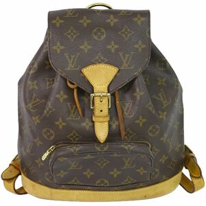 本物 ルイヴィトン LOUIS VUITTON LV モンスリ MM リュックサック バックパック モノグラム ブラウン M51136