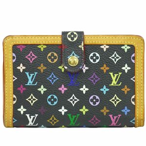 本物 ルイヴィトン LOUIS VUITTON LV ポルトフォイユ ヴィエノワ モノグラム マルチカラー 折財布 ノワール ブラック M92988