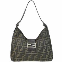 本物 フェンディ FENDI ズッカ ショルダーバッグ ハンドバッグ ナイロン ブラウン 26569_画像1