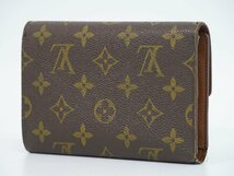 本物 ルイヴィトン LOUIS VUITTON ポルト トレゾールエテュイ パピエ モノグラム 折財布 コンパクトウォレット ブラウン M61202_画像2