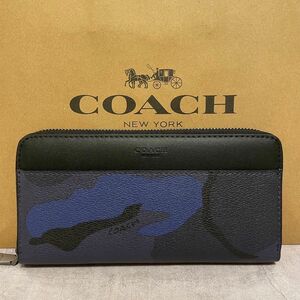 新品　COACH長財布　コーチ　長財布　レディース メンズ ネイビー ブラック 迷彩