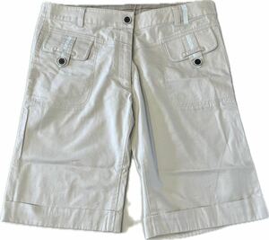 [ beautiful goods!!]ELLE PETITE L small shorts short pants unisex short pants white simple 