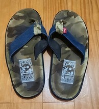 即決 早い者勝ち【ISLAND SLIPPER×TMT】 アイランドスリッパ×TMT トングサンダル スェード デニム 迷彩 ミリタリー サイズ6/ 24cm _画像1