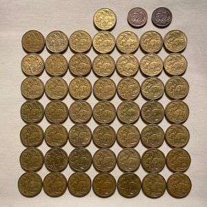 オーストラリア １ドルコイン 50枚 カンガルー ２セントコイン 2枚 エリマキトカゲ 外国コイン