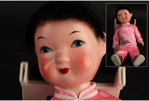 [URA]CHINA SILK CLOTH DOLLS/中国シルク人形/H21cm/9-3-05　(検索)骨董/ビスクドール/人形/置物/ドール