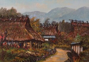 [URA]森誠『能勢風景 兵庫県能勢郡』/油彩SM号/4-3-98　(検索)骨董/絵画/額装/壁掛/水彩/油彩/日本画/油絵