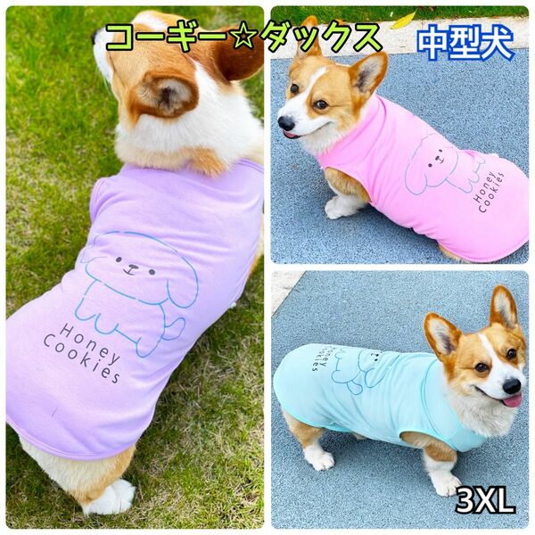 犬服 ペット服 中型犬 春夏 わんこタンクトップ:3XL