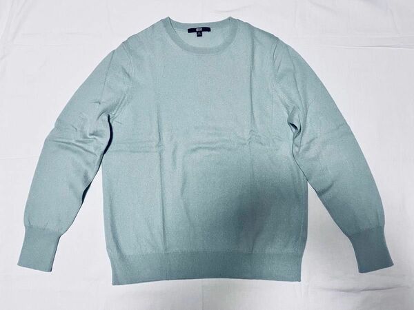 ☆中古☆ユニクロ☆カシミヤ100%☆クルーネックセーター☆ベビーブルー系☆3XL☆