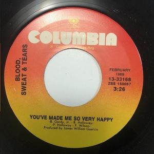 ☆試聴 / BLOOD, SWEAT & TEARS / YOU'VE MADE ME SO VERY HAPPY / SPINNING WHEEL /Al Kooper/Jazz/Funk/Rock/big hit !!/7inch/996