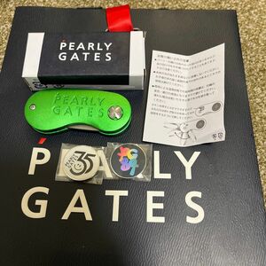 新品 店舗限定品 PERLYGATES パーリーゲイツ グリーンフォーク マーカー2個セット 35周年 　緑　グリーン　　紙袋付き