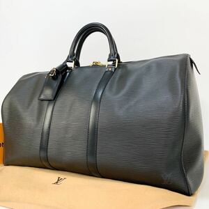 1円 良品　ルイヴィトン エピ キーポル ノワール 旅行バッグ 黒 ブラックLOUIS VUITTON LV キーポル50 ボストンバッグ バンドバッグ