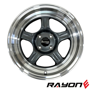 4本セット Rayone Racing 5008 15インチ 8J+10 4H PCD100 ガンメタリック アルミホイール