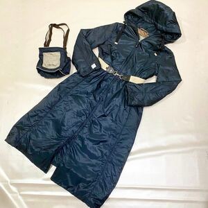 1円〜 美品 マックスマーラ maxmara ロングコート ナイロンジャケット 現行に近い フード 希少 光沢 ネイビー 春夏 高級 激レア 希少 