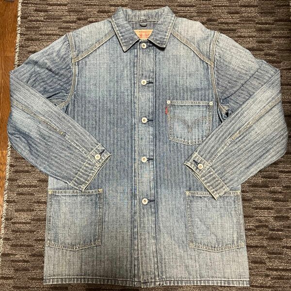 Levi’s 織柄　カバーオール　size M 廃盤希少美品！！デニム ジャケット　ワークジャケット