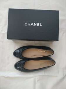 高島屋シャネル購入CHANEL シャネル ブラックバレエシューズ　サイズ40　26センチ　1回着用 黒