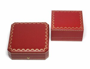 箱のみ カルティエ Cartier 化粧箱 2点セット アクセサリー用 ネックレス ブレスレット レッド コレクション インテリア 1022774