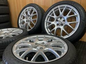 トムズ TM-05 17×7J 5穴 PCD100 オフセット +48 ピレリ 21年製 215/45R17 6分山 4本 プリウスに 札幌近郊引取OK