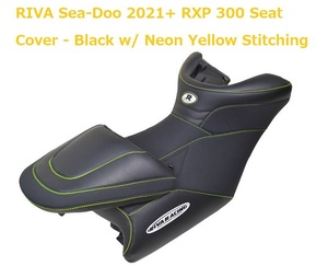 RIVA SeaDoo 2021+ RXP 300 Seat Cover - Black w/ Neon Yellow Stitching シートカバー　残5