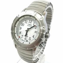 新品 TIMEX タイメックス INDIGLO インディグロ 腕時計 クオーツ アナログ ラウンド ホワイト シルバー アラーム コレクション 動作確認済_画像3