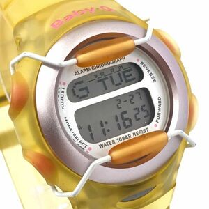 美品 CASIO カシオ BABY-G ベビーG File 腕時計 クオーツ BG-380 デジタル カレンダー イエロー クリア スケルトン 箱付き 動作確認済