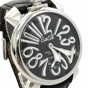 GaGaMILANO ガガミラノ MANUALE 48 マヌアーレ 腕時計 自動巻き 機械式 オートマ アナログ ラウンド ブラック コレクション 動作確認済み