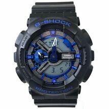 CASIO カシオ G-SHOCK ジーショック 腕時計 GA-110CB-1A クオーツ アナデジ ラウンド ブラック ブルー コレクション 電池交換済 動作確認済_画像2