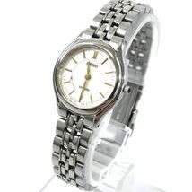 SEIKO セイコー Exceline エクセリーヌ 腕時計 4J41-0030 クオーツ アナログ ラウンド シェル シルバー コレクション 電池交換済み 動作OK_画像3