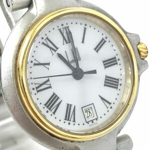 Dunhill ダンヒル ミレニアム 腕時計 クオーツ アナログ ラウンド ホワイト シルバー ゴールド コレクション カレンダー 動作確認済み