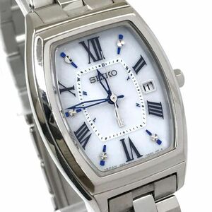 新品 SEIKO セイコー LUKIA ルキア 腕時計 SSQW031 電波ソーラー アナログ トノー シルバー ブルー 軽い おしゃれ チタン 箱付き