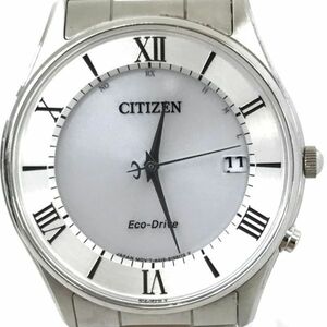 CITIZEN シチズン Eco-Drive エコドライブ 腕時計 AS1060-54A H415-S112907 電波ソーラー アナログ ラウンド シルバー カレンダー 動作OK