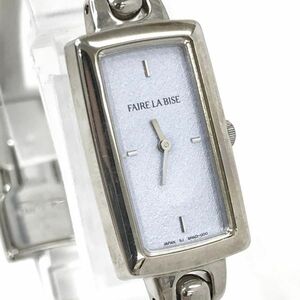 新品 FAIRE LA BISE フェールラビーズ 腕時計 WD0051SM クオーツ コレクション ブルー ブレスレット 長方形 2針 電池交換済 動作確認済