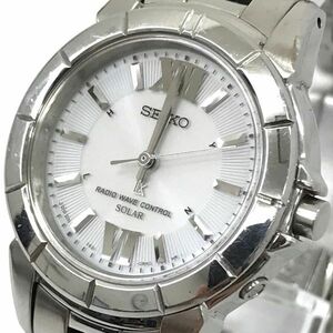 SEIKO セイコー LUKIA ルキア 腕時計 SSVE035 3B21-0AZ0 電波ソーラー ラウンド ホワイト シルバー 10気圧防水 レディース 動作確認済み