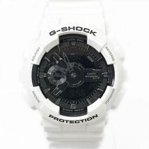 CASIO カシオ G-SHOCK ジーショック 腕時計 GA-110GW-7A クオーツ アナデジ ラウンド ホワイト ブラック コレクション 動作確認済み_画像2
