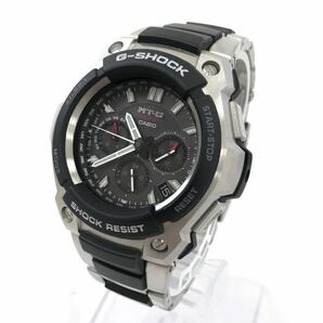 美品 CASIO カシオ G-SHOCK ジーショック MT-G 腕時計 MTG-1200-1 電波ソーラー アナログ ラウンド ブラック シルバー 格好良い 動作確認済の画像2