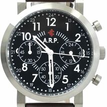 新品 A.R.P. エーアールピー 腕時計 ARP211-SBLBR クオーツ アナログ ラウンド ブラック 5気圧防水 おしゃれ クロノグラフ 動作確認済み ._画像1