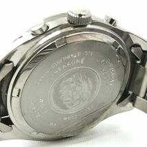 ELGIN エルジン Deep Sea ディープシー 腕時計 FK1075E クオーツ アナログ ラウンド ブラック シルバー クロノグラフ 電池交換済み 動作OK_画像6