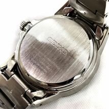 SEIKO セイコー SPIRIT スピリット 腕時計 SBPN091 ソーラー アナログ ラウンド ブラック シルバー 10気圧防水 カレンダー 動作確認済み_画像6