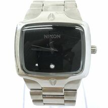 NIXON ニクソン THE PLAYER プレイヤー 腕時計 クオーツ アナログ スクエア レクタンギュラー ブラック シルバー 電池交換済 動作確認済み_画像2