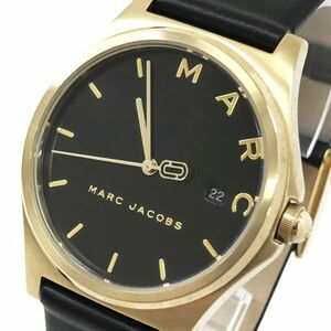 Marc by Marc Jacobs マークバイマークジェイコブス Henry ヘンリー 腕時計 MJ1608 クオーツ ブラック ゴールド 電池交換済 動作確認済