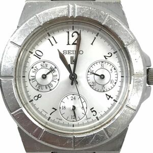 SEIKO セイコー LUKIA ルキア 腕時計 5Y89-0B20 クオーツ アナログ ラウンド カレンダー シルバー カジュアル 電池交換済み 動作確認済み