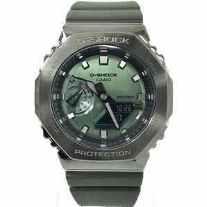 CASIO カシオ G-SHOCK ジーショック 腕時計 GM-2100B-3 クオーツ デジアナ アナデジ オクタゴン メタル グリーン カーキ 動作確認済みの画像2