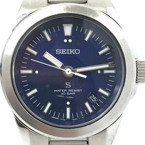 SEIKO セイコー SUS サス 腕時計 7N32-0B70 クオーツ アナログ ラウンド ブルー シルバー カレンダー ウォッチ 10気圧防水 動作確認済み