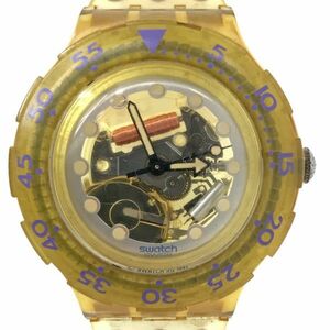 Swatch スウォッチ SCUBA200 スクーバ 腕時計 クオーツ コレクション コレクター おしゃれ イエロー スケルトン クリア 軽量 カジュアル