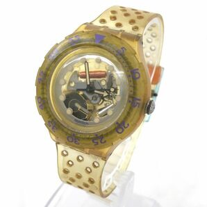 Swatch スウォッチ SCUBA200 スクーバ 腕時計 クオーツ コレクション コレクター おしゃれ イエロー スケルトン クリア 軽量 カジュアルの画像2