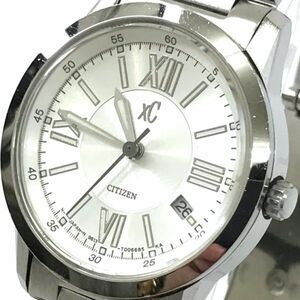 CITIZEN シチズン XC クロスシー 腕時計 9613-T002391 クオーツ アナログ ラウンド シルバー カレンダー 電池交換済み 動作確認済み