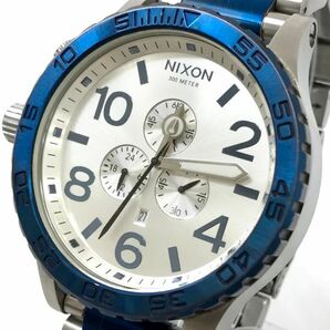 NIXON ニクソン SIMPLIFY THE51-30 腕時計 クオーツ アナログ ラウンド シルバー ブルー クロノグラフ スモールセコンド ビッグフェイスの画像1
