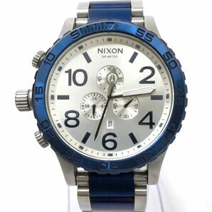 NIXON ニクソン SIMPLIFY THE51-30 腕時計 クオーツ アナログ ラウンド シルバー ブルー クロノグラフ スモールセコンド ビッグフェイスの画像2