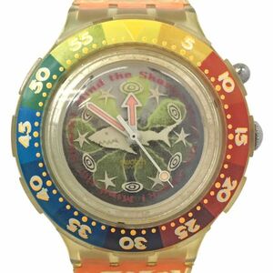 Swatch スウォッチ SCUBA200 スクーバ Loomi MIND THE SHARK 腕時計 SDK902 クオーツ コレクション コレクター 個性的 サメ レインボー 鮫