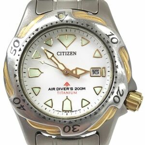 CITIZEN シチズン AIR DIVER'S 腕時計 6018-G12625 クオーツ アナログ ラウンド シルバー ゴールド カレンダー コレクション おしゃれ 箱付